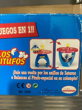 Los Pitufos Figura y 2 Juegos en 1 Bizak 1996