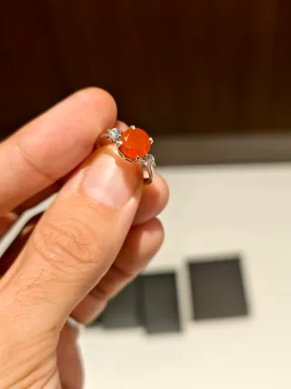 Anillo Ópalo de Fuego con certificado ALGT