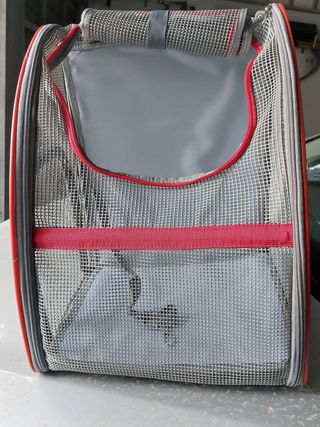 Trasportini per cani o gatti di piccola taglia grigio/rosso