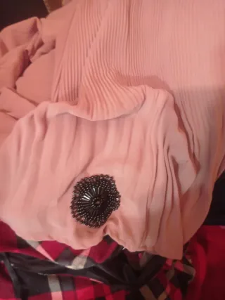 Vestido rosa palo plisado