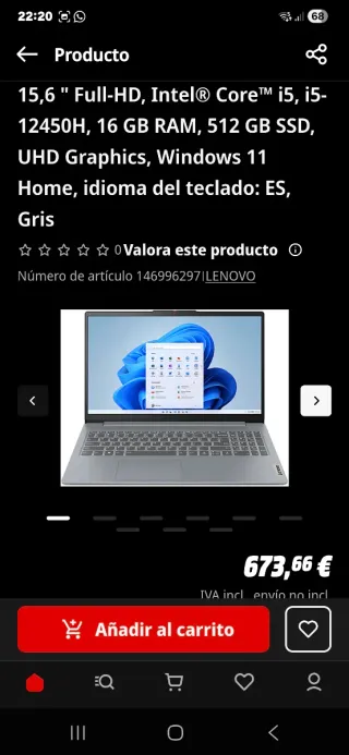 Lenovo Slim 3 i5 12th Gen 16GB RAM 512GB SSD