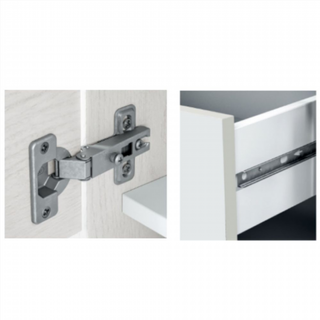 Aparador 2 Puertas 3 Cajones. Blanco Artik/Roble