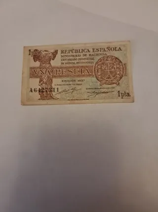Billete 1 Peseta República Española 1937