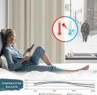 PONY DANCE Cortinas Beige 2 Piezas