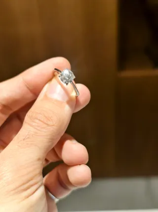 Anillo Moissanita Solitario Plata