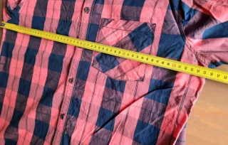 Camisa cuadros rojo coral y azul marino de Absott