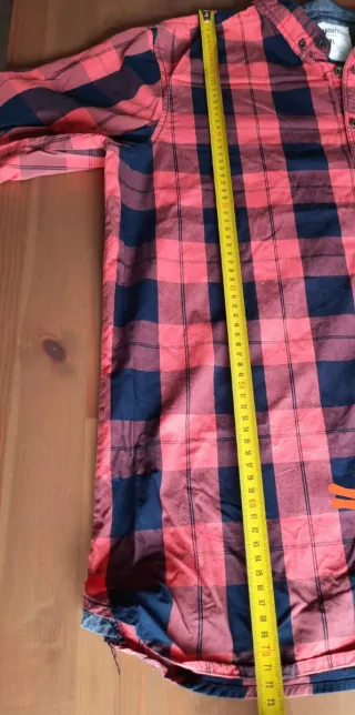 Camisa cuadros rojo coral y azul marino de Absott