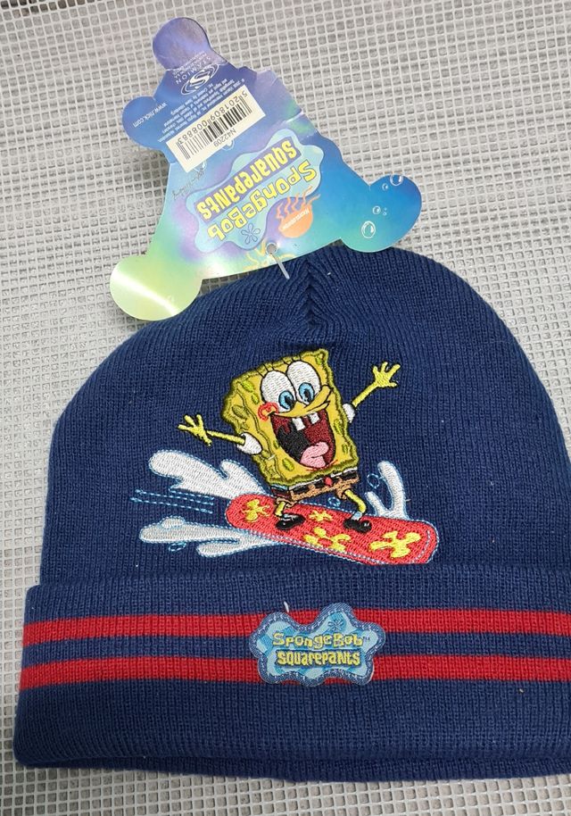 Gorro Bob Esponja Azul y Rojo Nuevo