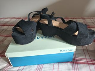 Sandalias Marypaz negras plataforma mujer