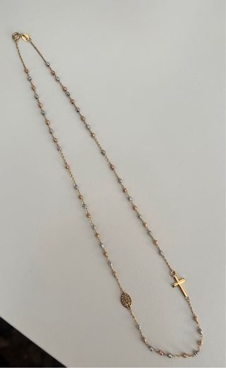 Collar 3 Oros con Cruz y Medalla