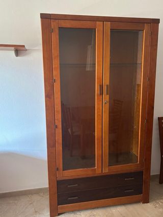 Vitrina de madera y cristal