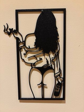 Donna sexy con bottiglia Decorazione da parete 3D