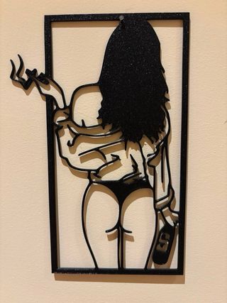 Donna sexy con bottiglia Decorazione da parete 3D