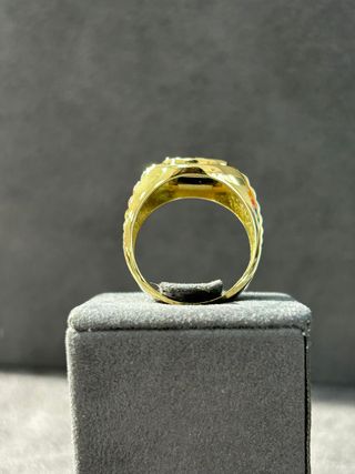 Anillo Sello Oro Estilo Rolex Corona