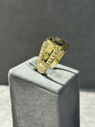 Anillo Sello Oro Estilo Rolex Corona