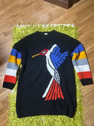 Maglione AKEP Lana Intarsio Uccello Taglia Unica