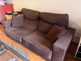 Sofá de 3 plazas marrón