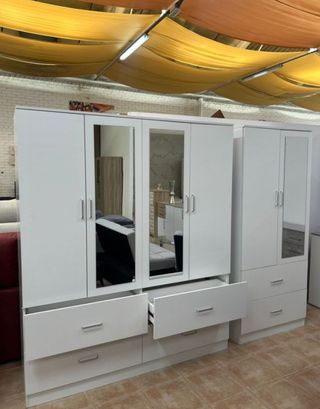 Armario blanco con espejos - Envio gratis