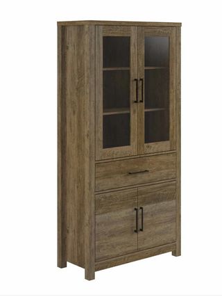 Aparador Vitrina 4 Puertas Madera Blanca