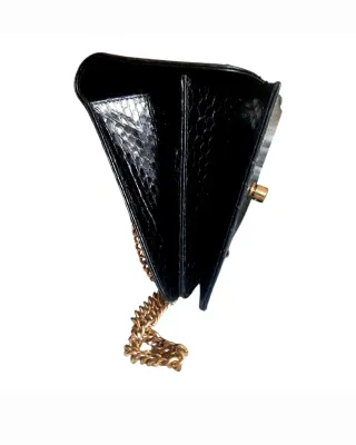 Bolso piel serpiente cadena dorada