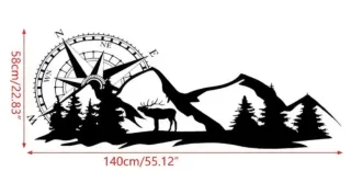 Pegatinas Coche Montaña Brújula Venado