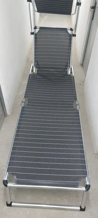 Tumbona con parasol plegable playa/terraza