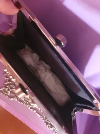 Bolso de mano mujer negro y plateado