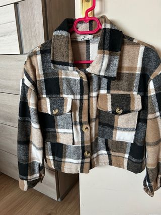 Camisa/chaqueta cuadros marrón y negro