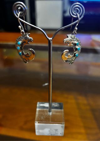 Pendientes Plata Turquesa Diseño Animal
