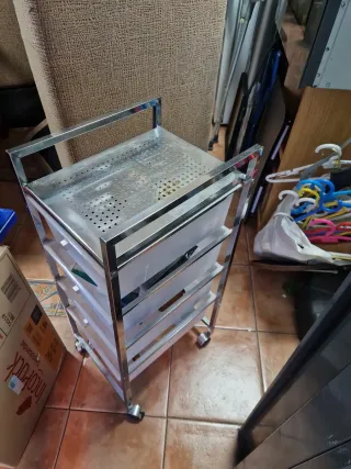 Carrello Metallico 4 Cassetti Trasparenti