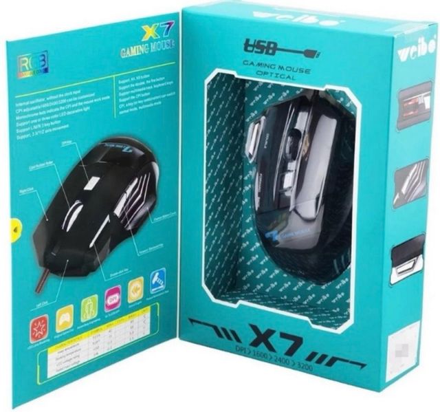 Ratón Gaming Weibo X7 Negro y Verde