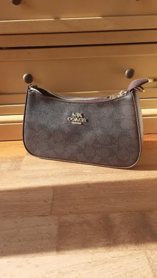 Borsa Coach Pelle Marrone Oro