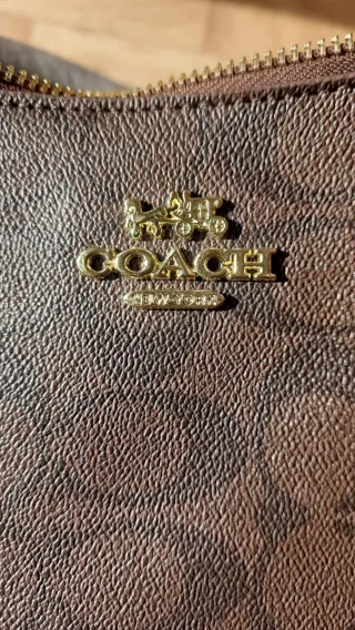 Borsa Coach Pelle Marrone Oro