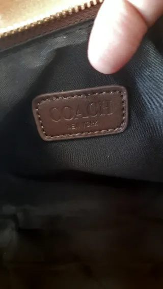 Borsa Coach Pelle Marrone Oro