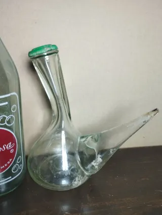 Lote de 6 botellas antiguas de vidrio