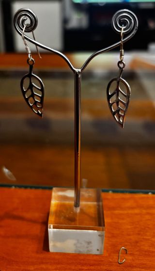 Pendientes hoja plata