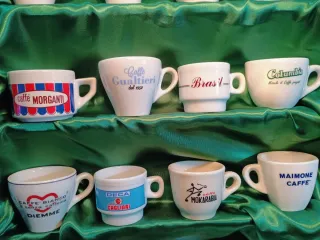 Set 16 Tazzine Caffè Porcellana Multicolor