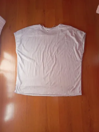 Top lentejuelas plateado talla única