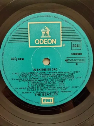 Vinilo LP The Beatles 20 Exitos de Oro
