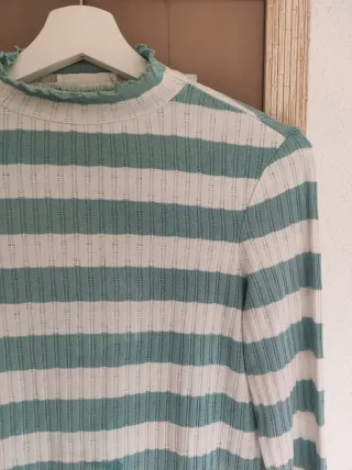 Jersey de rayas verde y blanco