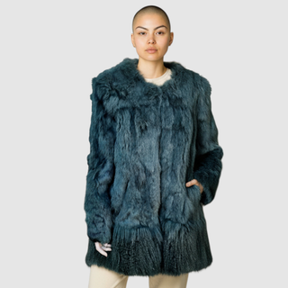 Chaquetón de piel verde