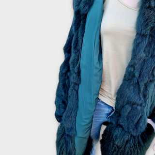 Chaquetón de piel verde