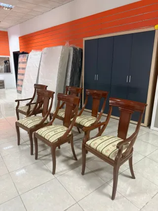 Juego de 6 sillas de comedor de madera