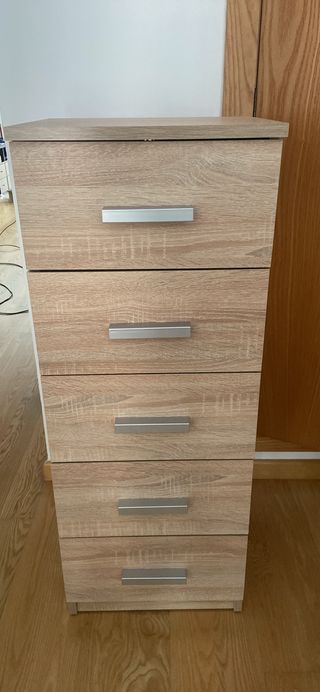 Comodino 5 cassetti in legno