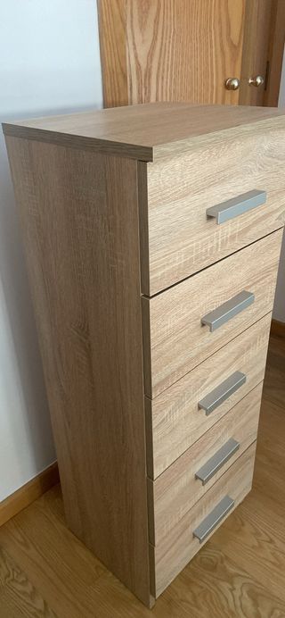 Comodino 5 cassetti in legno