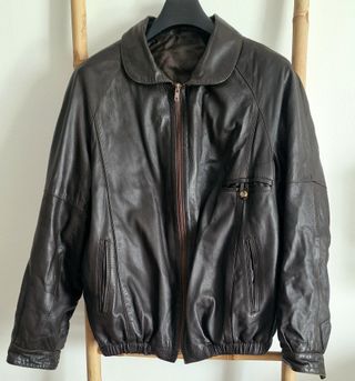 (TALLA L) CAZADORA DE PIEL MARRÓN NUEVA