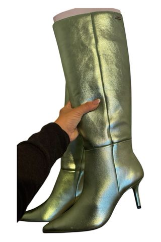 Botas altas Pepe Jeans verde metalizado talla 37