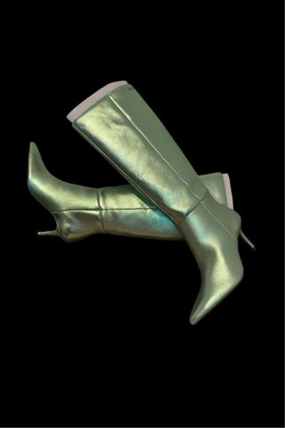 Botas altas Pepe Jeans verde metalizado talla 37