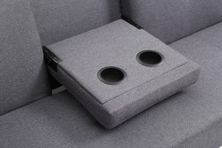 Sofá cama gris con posavasos, sin usar, NUEVO