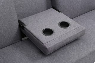 Sofá cama gris con posavasos, sin usar, NUEVO